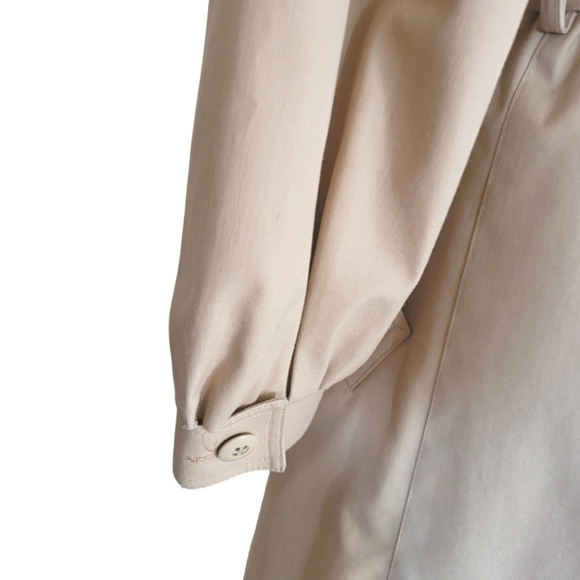 London Fog Vintage Khaki Hooded Trench Coat - Picture 4 of 8